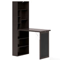Birou Modern Pliabil cu Bibliotecă și Tablă, din Lemn și Metal, 98x51x153 cm, Maro