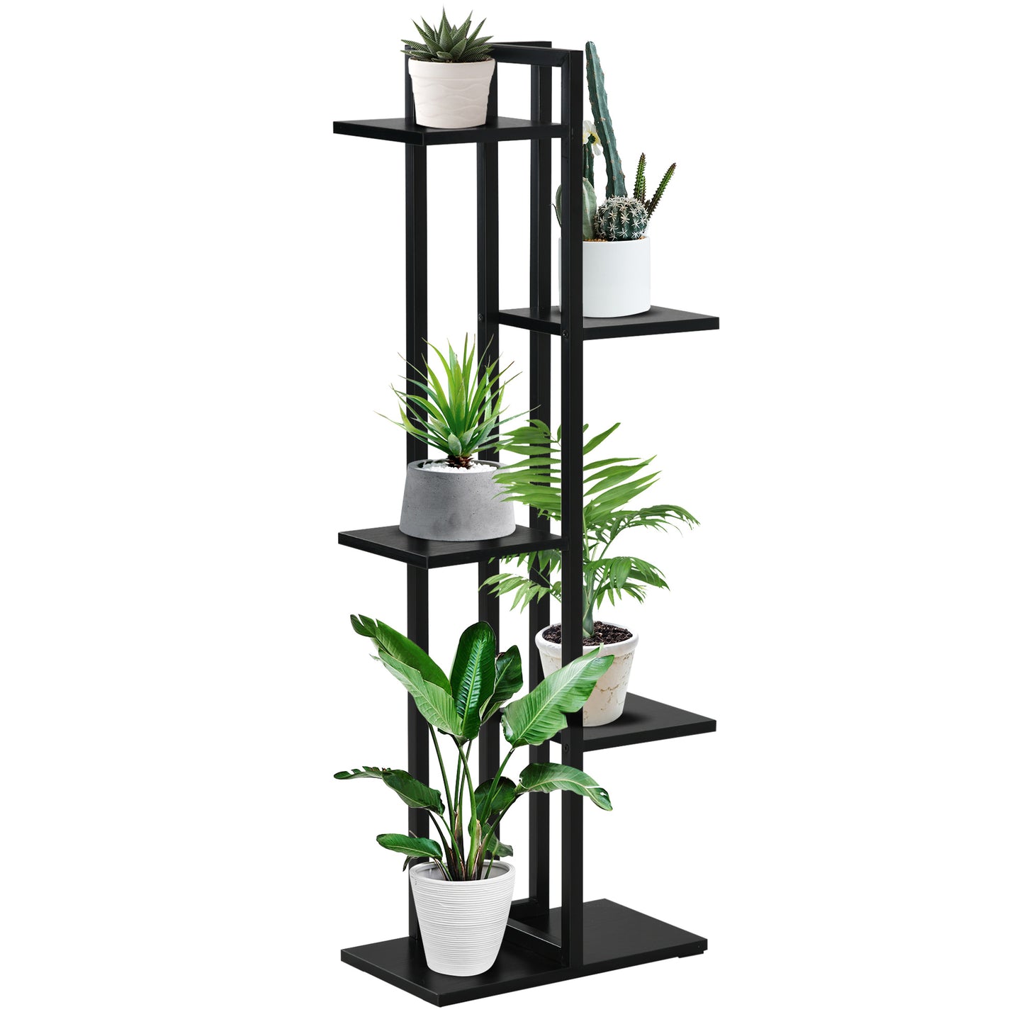 Suport pentru Plante cu 5 Niveluri, Raft de Colt pentru Plante, Suport pentru Ghiveci, Organizator Decorativ