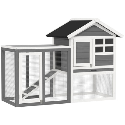 Cusca pentru Iepuri si Rozatoare pentru Exterior din Lemn Gri