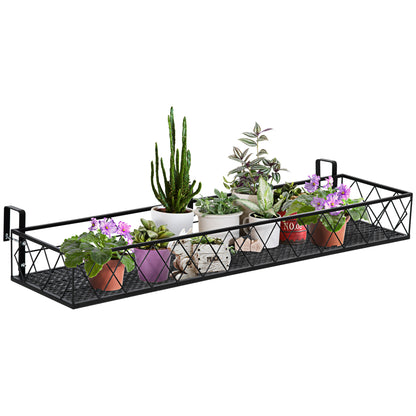 Jardiniera de Exterior  cu Carlige pentru Balustrada, Suport Ghivece pentru Balcon si Terasa din Metal