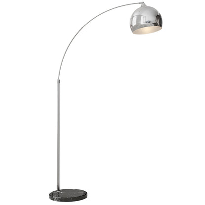 Lampă de podea vintage cu arc, tijă reglabilă, întrerupător cu pedală, soclu E27, argintie