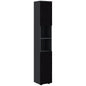 Dulap Baie, Inalt de 183cm, Dulap cu 2 rafturi deschise si doua dulapuri cu 2 nivele, Negru