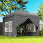 Pavilion de Exterior 3x3 m Pliabil cu 4 Panouri Laterale, din Oțel și Material Oxford Gri