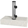 Bază pentru umbrelă de grădină 25kg pentru tije de Ø32mm, Ø38mm și Ø48mm, din granit și oțel inoxidabil, 45x22.5x40 cm, gri