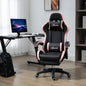 Scaun de gaming din piele ecologica PU si otel pentru dormitor sau camera de zi cu inaltime reglabila si spatar inclinabil, 65x65x121-129 cm, roz si negru
