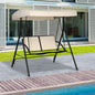 Balansoar cu 2 Locuri de Gradina pentru Exterior, 140x118x162cm Bej
