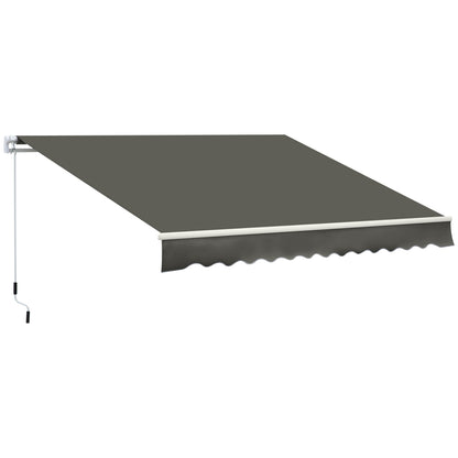 Copertină Retractabilă de Exterior cu Brațe și Deschidere Manuală, 350x250 cm, Gri