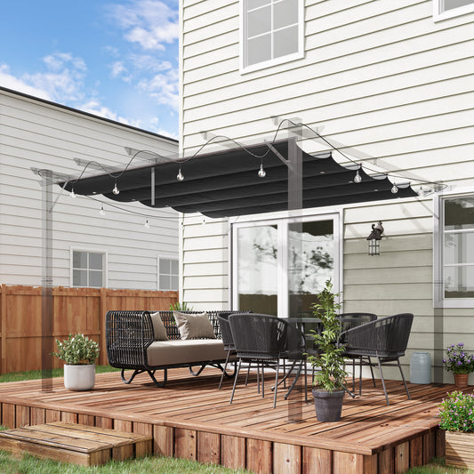 Copertina retractabila pentru pergola, Copertina de rezerva din material textil pentru pergola de 3 x 3 (m), gri inchis