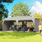 Gazebo 3x6 m Pliabil Pop Up cu Înălțime Reglabilă, Gazebo Exterior cu Benzi Reflectorizante, Pereți Laterali, Saci de Nisip, Geantă de Transport, UV50+, pentru Camping, Petreceri, Gri Deschis