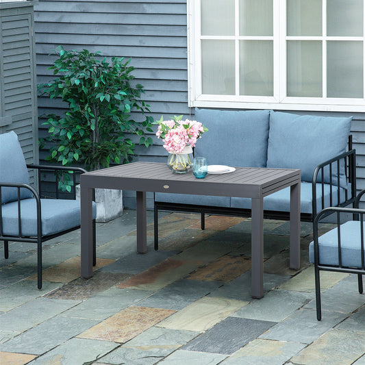 Masa de Gradina Extensibila  pentru 8-10 Persoane cu Structura din Aluminiu, 135-270x90x75cm, Gri