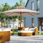 Umbrela de Soare de Gradina Acoperis Dublu , Bambu si Poliester,Crema, 3x3m