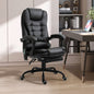 Scaun de Birou cu Masaj, Ergonomic, 7 Puncte de Vibrație, Suport pentru Picioare Retractabil, Funcție Reclinabilă și Înălțime Reglabilă, Negru