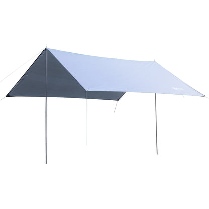 Cort de Plajă Portabil Dublu cu Protecție UV și Geantă de Transport, 3x3 m, Alb
