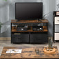 Comoda TV stil industrial 98x29x56cm, maro si negru