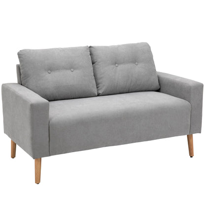 Canapea Compacta 2 Locuri Design Modern, Spate Matlasat, Gri