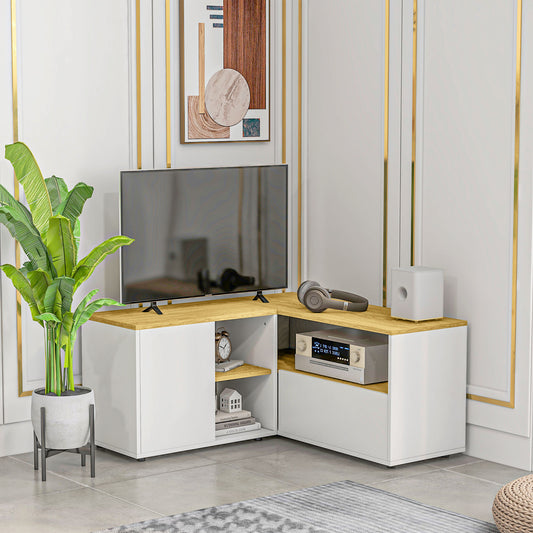 Dulap TV in Forma L – 90×90×45 cm cu Rafturi si Dulapuri