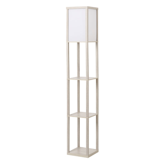 Lampa de Podea cu 3 Polite Integrate Cuplare E27 Putere 40W Stejar