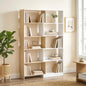Bibliotecă de Colț cu 5 Polițe, Design Rotativ 350°, Lemn/Alb