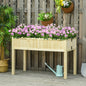 Jardinieră Ridicată Pliabilă, Pat pentru Grădină în Lemn de Brad cu 4 Orificii de Drenaj, pentru Grădină, Terasă, Balcon, 115x56x76 cm, Culoare Lemn