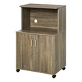 Mobilier Bucatarie Multifunctional  cu 4 Roti, Dulapior si Etajera pentru Microunde, 60,4x40,3x97cm - Lemn
