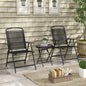 Set de Grădină 3 Piese cu 2 Scaune 53,5x64x93 cm și Măsuță de Cafea Ø45x50 cm, din Metal, Negru