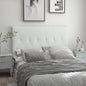 Căpătâi Pat Matrimonial Capitonată cu Design cu Nasturi, Spătar Pat din Piele PU și MDF, 160x7x120 cm, Alb