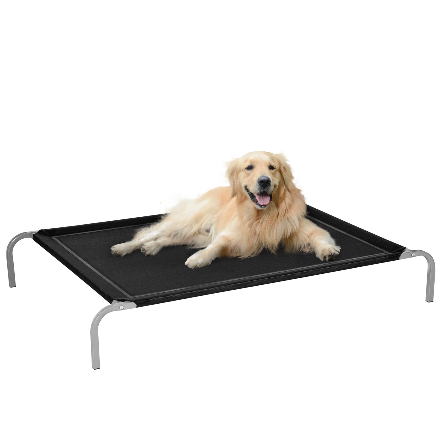 Saltea pentru caini pentru spatii interioare si exterioare Capacitate de pana la 32kg cu material care permite trecerea aerului 130x90x20cm negru