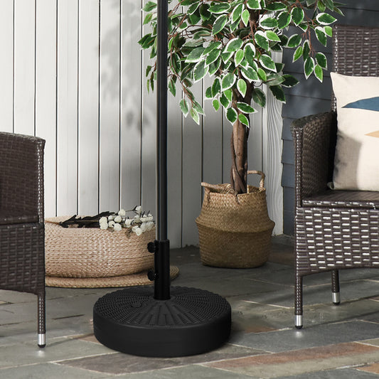 Bază pentru Umbrelă de Grădină 3 m cu Mânere Incorporate, din HDPE și Oțel, Ø51x36 cm, Negru