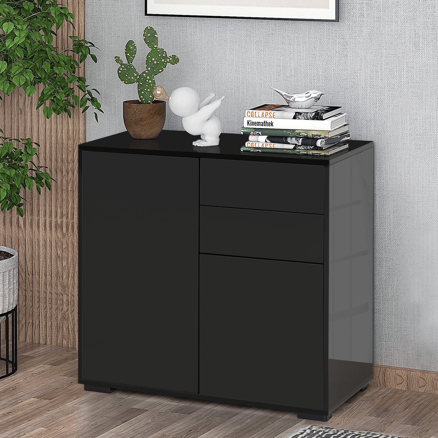 Mobilier Multiuz 79×36×74 cm – Alb cu Sertare si Dulapuri Push