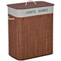 cos de rufe din bambus, 100L, 2 compartimente