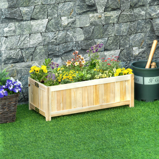 Jardiniera din Lemn Pliabila de Exterior , Inchisa ermetic cu Baza de Scurgere, 70x30x25cm