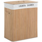 Cos de rufe din bambus cu capac si captuseala detasabila, natural, 52x32x63cm
