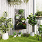 Jardinieră Ridicată cu Spalier Decorativ pentru Plante Cățărătoare, pentru Sol sau Perete, 61x23x113 cm, Negru