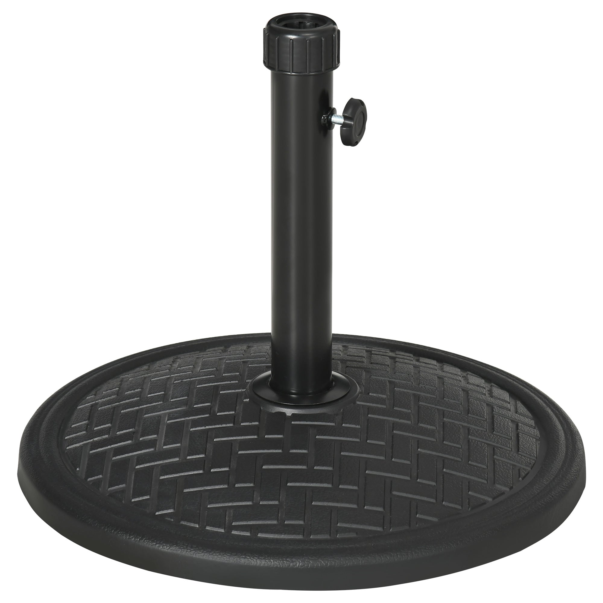 Bază pentru umbrelă de 14kg pentru stâlpi cu diametru Ø32-38 mm, din metal și ciment, Ø46 cm, neagră