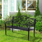 Banca pentru exterior din metal, 127x60x89cm, negru