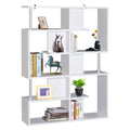 Bibliotecă albă 5 niveluri, Mobilier Librarie cu 5 rafturi 12x28,6x160cm