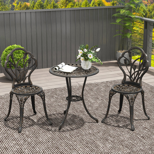 Set de Gradina 3 Piese din Aluminiu cu 2 Scaune