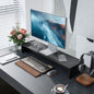 Suport pentru Monitor PC până la 16 kg cu 2 Compartimente de Depozitare, 100x27x15 cm, Negru