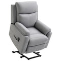 Fotoliu Relax Electric pentru Ridicare și Înclinare cu Telecomandă și Suport pentru Picioare, din Material Textil, Gri Deschis
