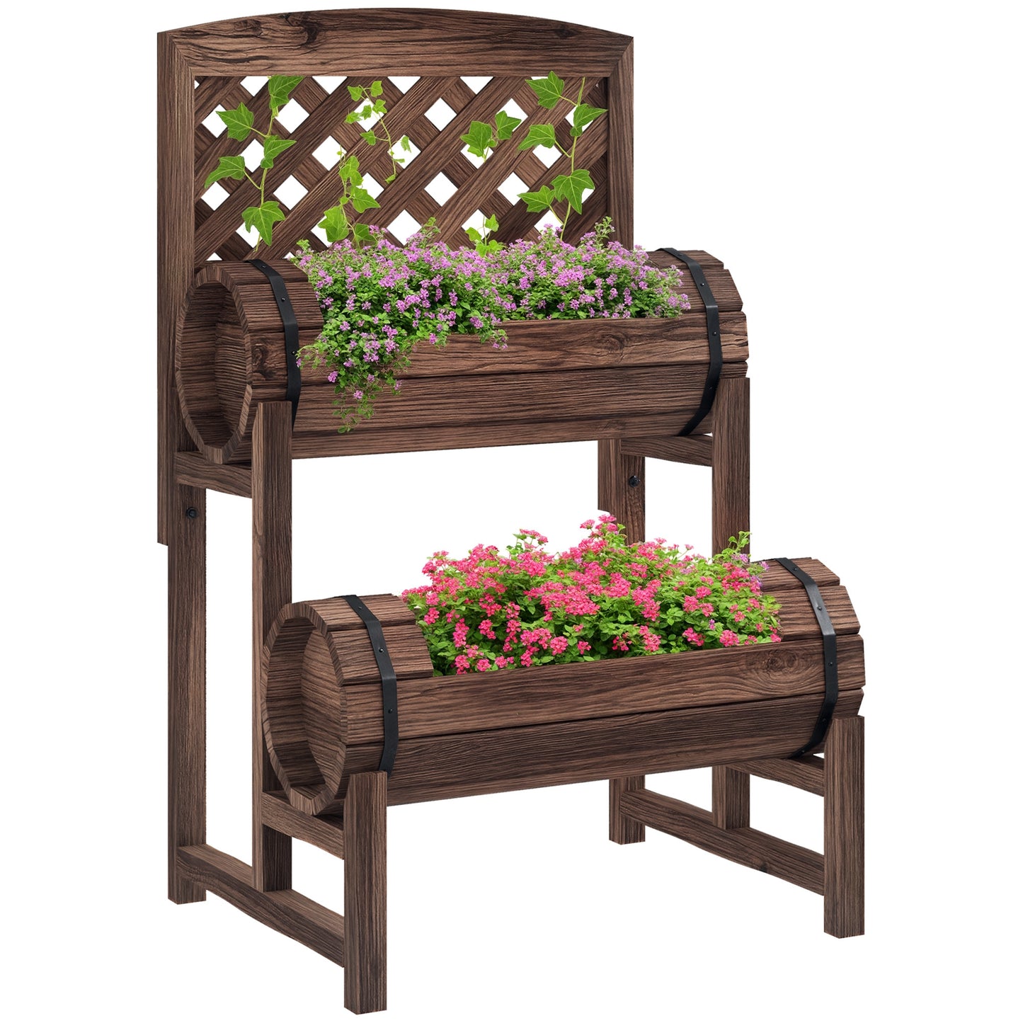 Strat inaltat de gradina cu grilaj pe 2 nivele, Jardinie