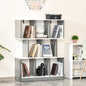 Bibliotecă cu 8 Rafturi pentru Sufragerie și Dormitor, din Lemn, 100x24x124 cm, Gri Închis