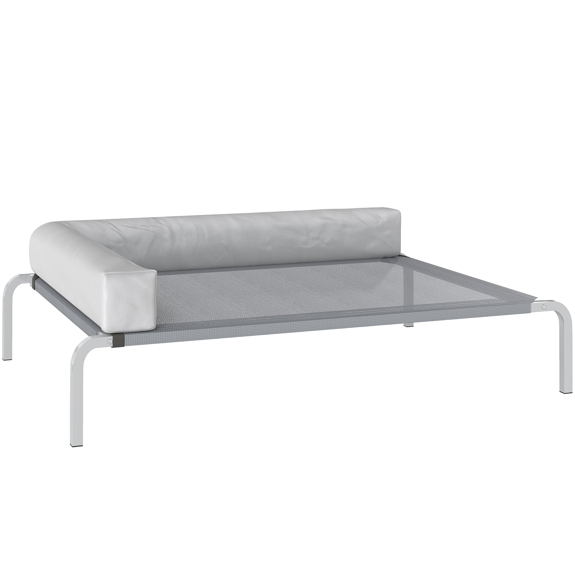 Pat Ridicat cu Pernă Detasabilă, Plasa Ventilată, Talie Medie, Gri Deschis