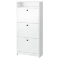 dulap pantofi, 3 compartimente, 60×24×132cm, alb
