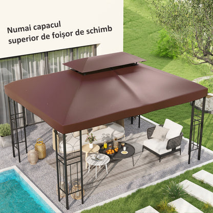 Acoperis de Schimb pentru Gazebo de Gradina, Dublu Strat, 3x4 m