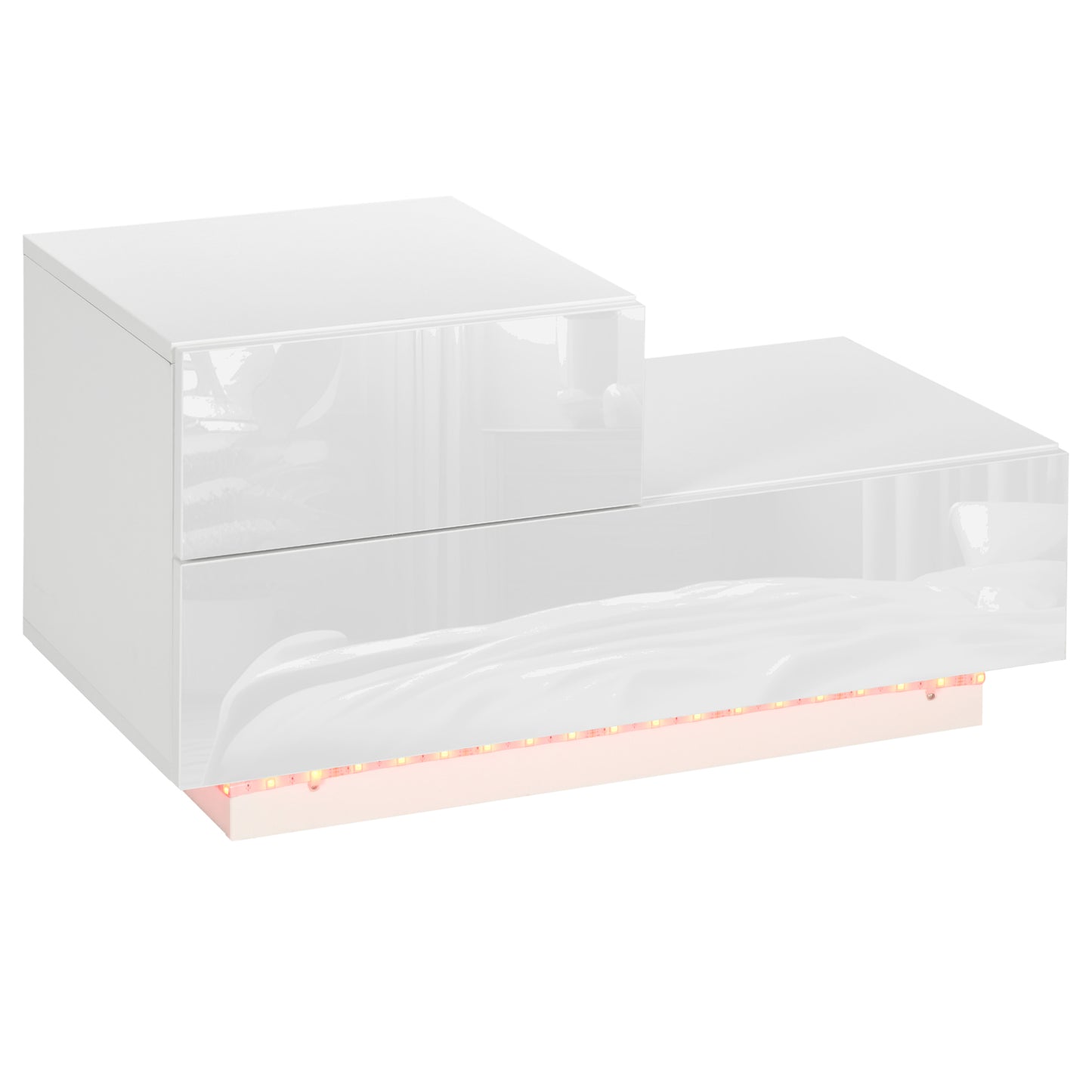 Noptiera LED RGB – 2 Sertare & Telecomanda
