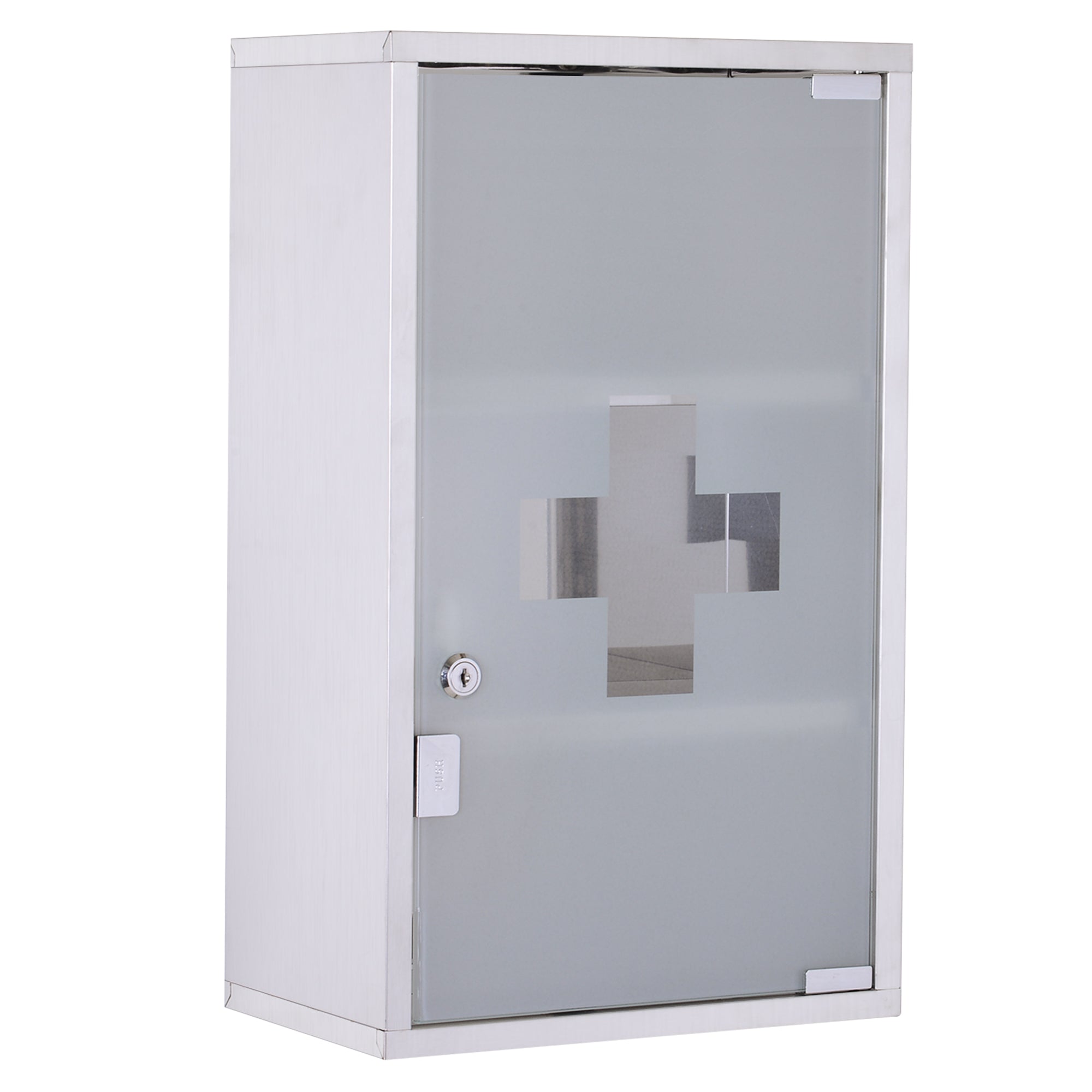 Dulap Medicamente din Oțel Inoxidabil 50x30x18 cm, Casetă Prim Ajutor cu Încuietoare & 2 Chei
