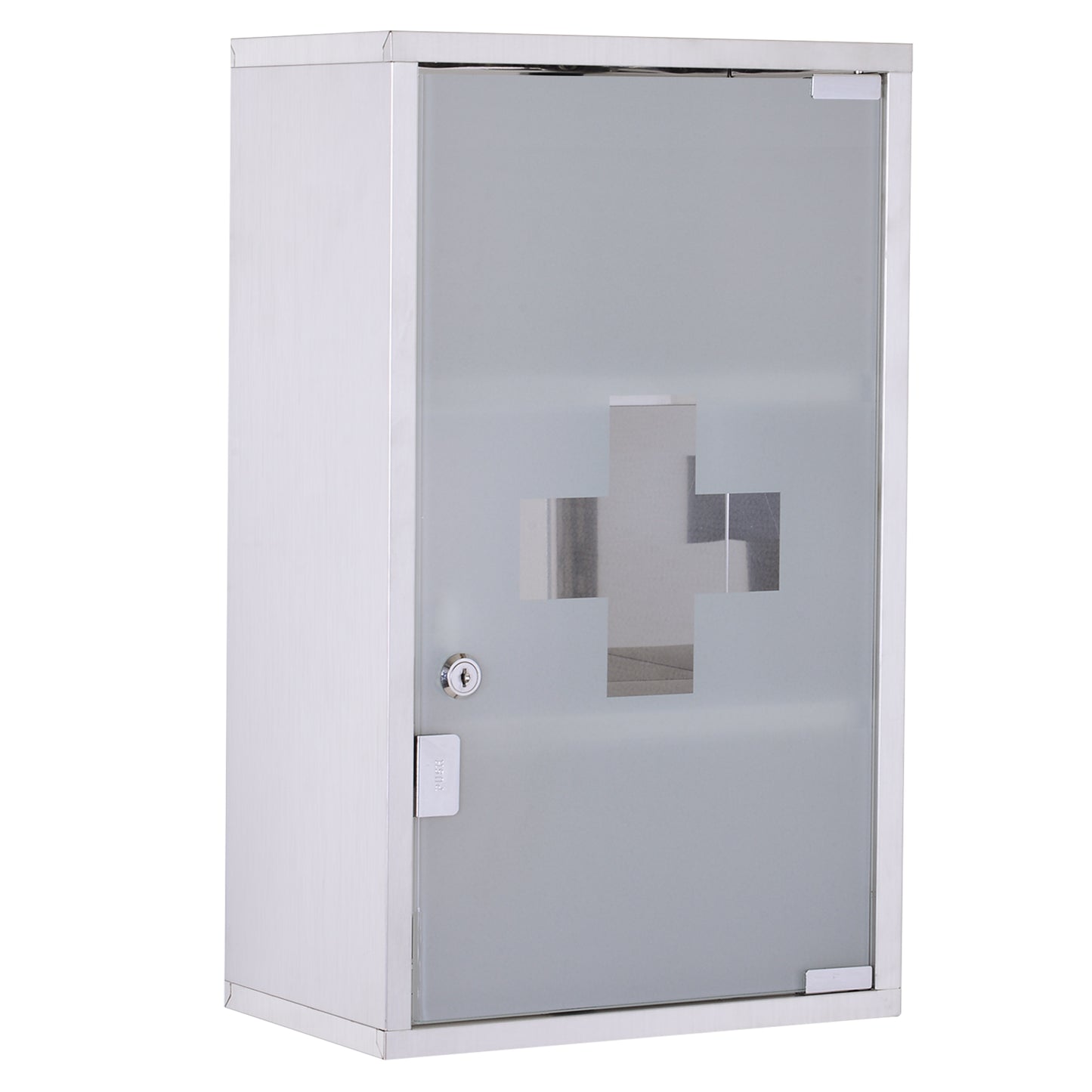 Dulap Medicamente din Oțel Inoxidabil 50x30x18 cm, Casetă Prim Ajutor cu Încuietoare & 2 Chei