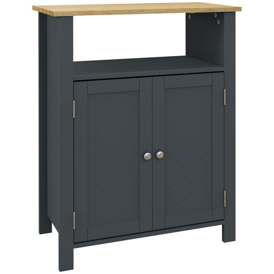 Dulap de baie cu 3 rafturi din MDF și PAL, cu raft interior reglabil, 60x30x80,5 cm