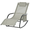 Sezlong Balansoar de Gradina cu buzunar lateral si pernuta, in Metal 62L x 88L x 165Hcm