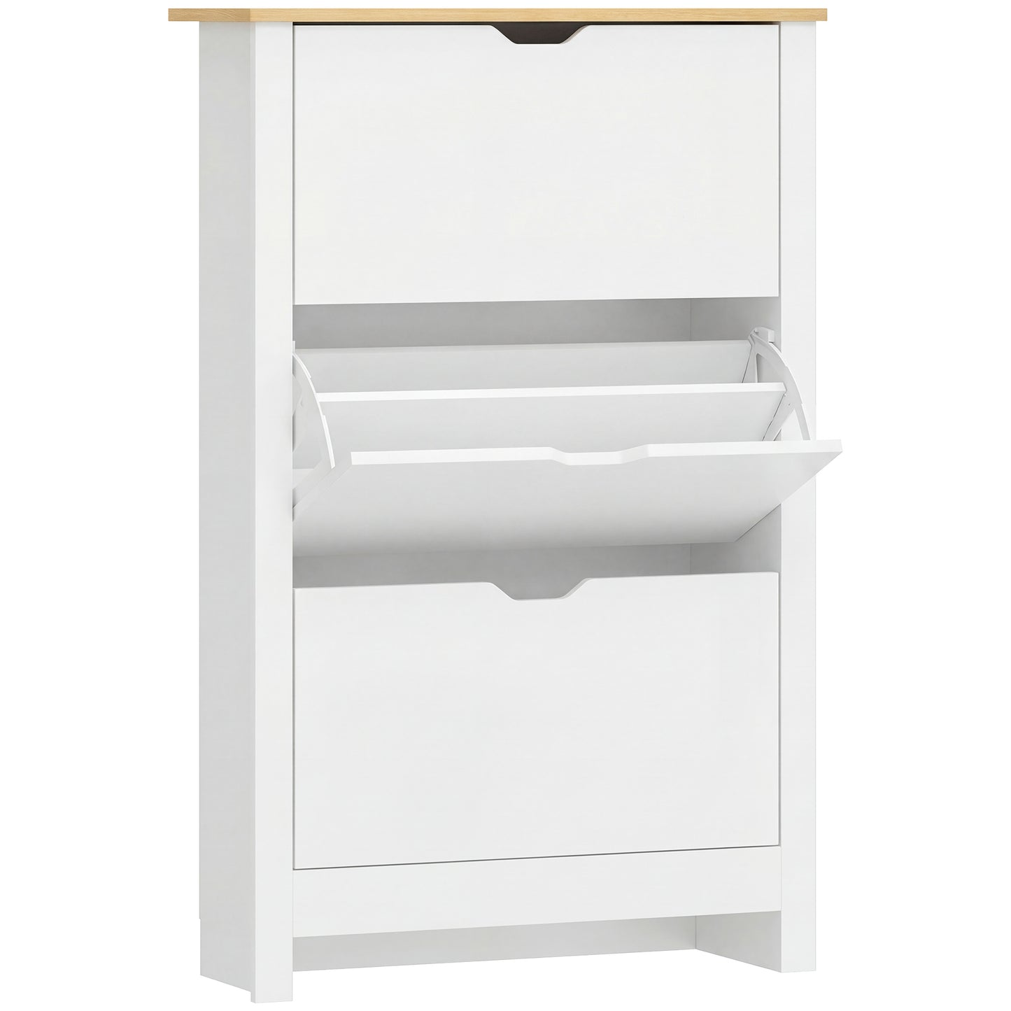 Dulap pentru Pantofi Slim pentru 18 Perechi de Pantofi, 3 Sertare cu 2 Rafturi Reglabile și Detasabile, 72x26x112 cm, Alb